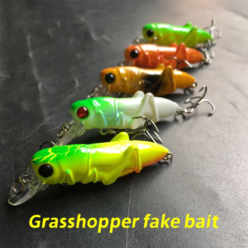 

1pc 5.5cm/3.5g Bionic Insect Grasshopper Artificial Minnow Lure Cricket Fishing Hard Bait Wobbler Crankbaits Freshwater Fishing