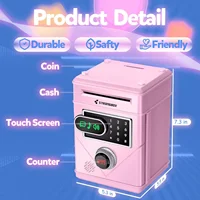 Electronic Piggy Bank Touch Screen Counting Password Safe Box Money Boxes Digital Coins Cash Saving Deposit Atm Machine Kid Gift 2