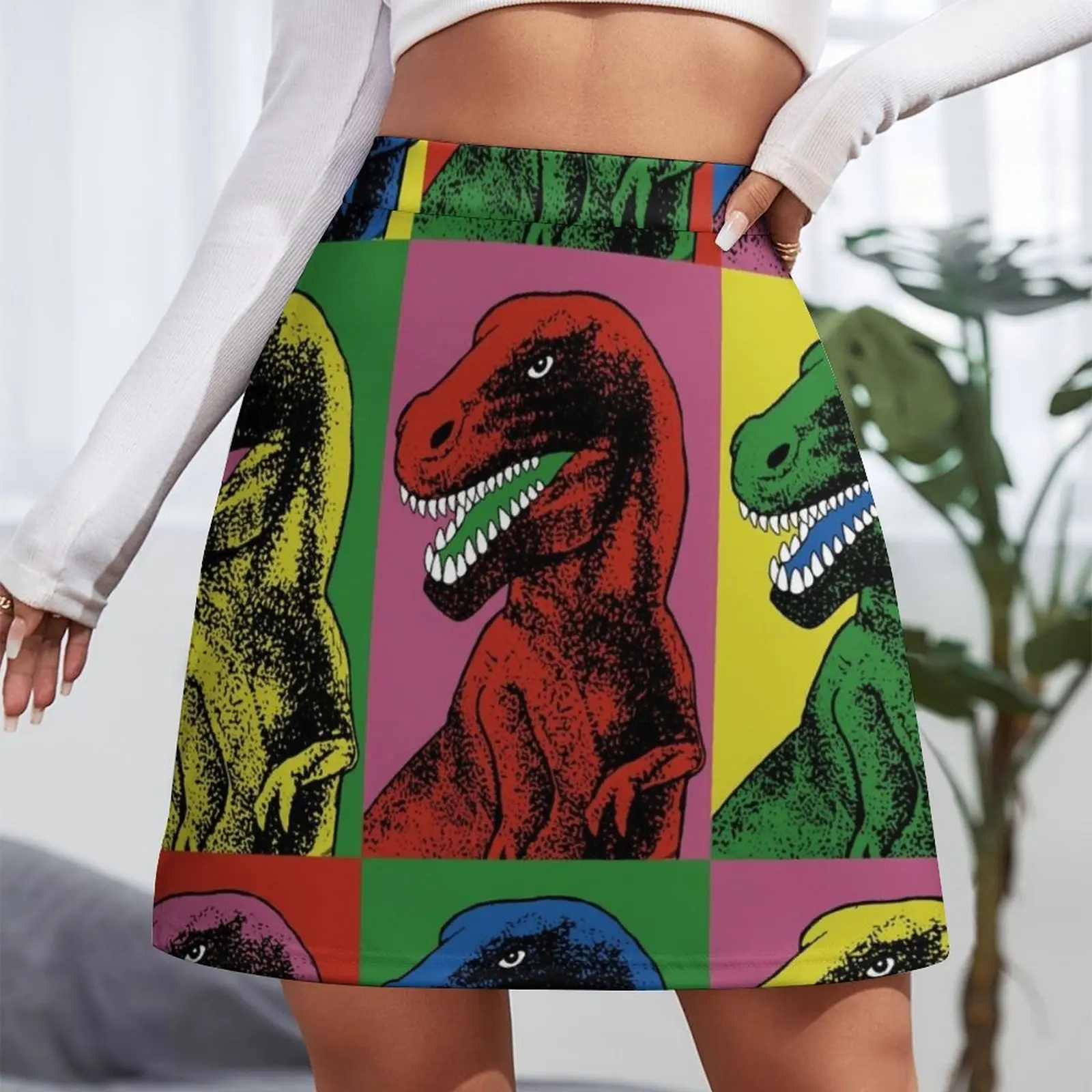 Dinosaur Pop Art Mini Skirt chic and elegant woman skirt skirts for womens 2023