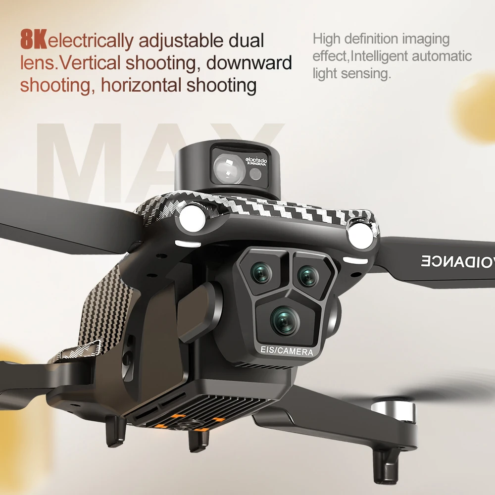 Drone U99/U33 MAX en action, évitant un obstacle grâce au système laser, avec GPS retour automatique