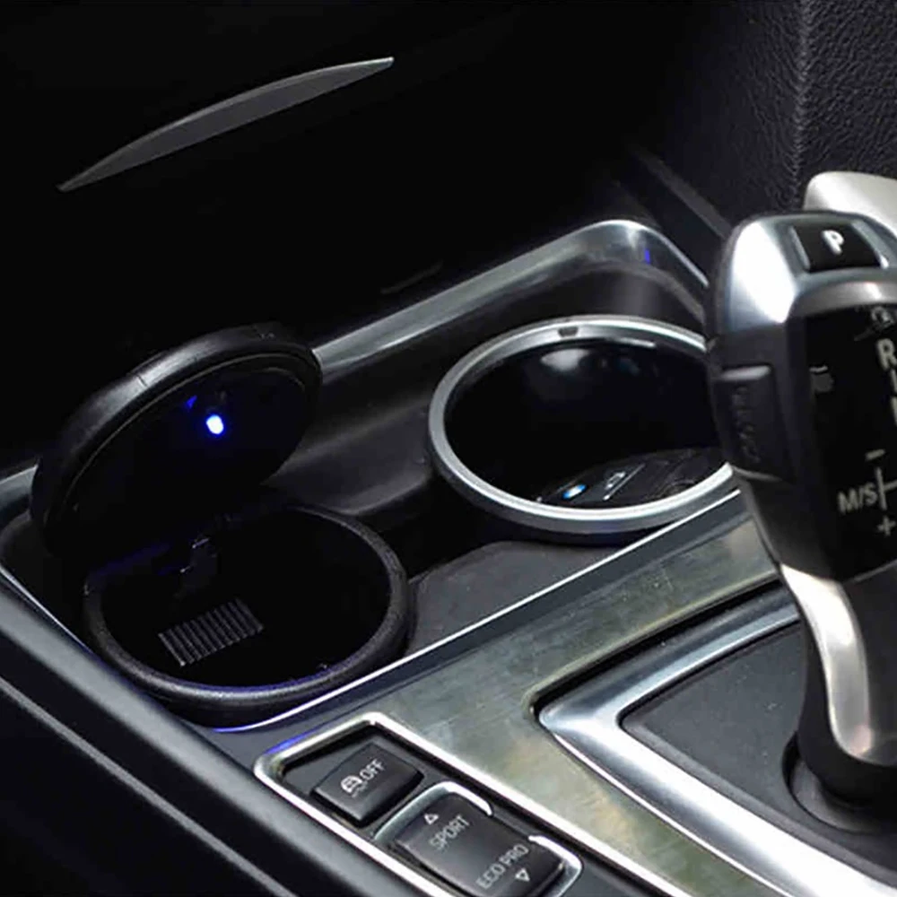 New Car Ashtray Storage Cup Smokeless with LED Light ABS Cup For