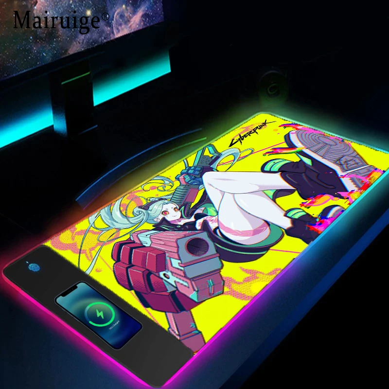 Maimuige Rebecca Mobile Carregamento sem Fio Grande Mouse Pad Gamer Mouse Mats Tapete Desktops Computador Mat Table Gaming Game Pad