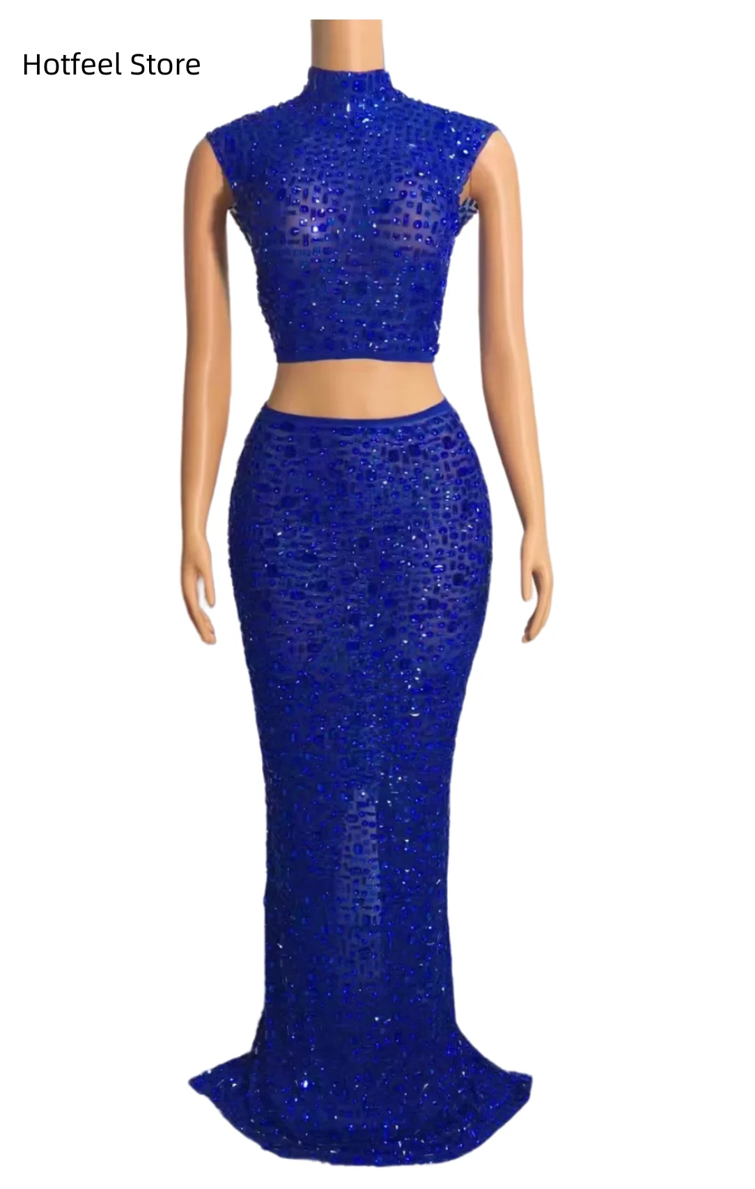 

Performance Dress White Shell Water Diamond Sleeveless Sexy Tight Skirt Hosting Singer Party Party Birthday Party Full Diamond S