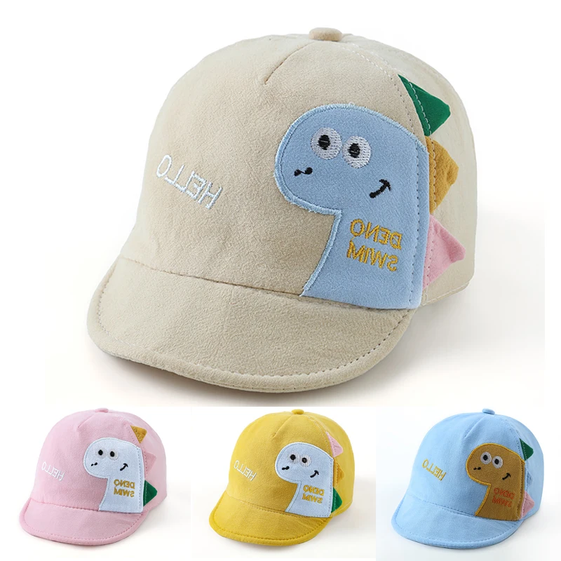 Cartoon Dinosaur Baseball Cap for Baby Kids 1-3Y