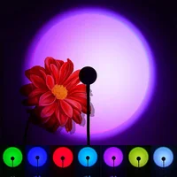 1x USB Sunset Lamp LED Rainbow Neon Night Light Projector Photography Wall Atmosphere Lighting for Bedroom Home Room Decor Gift 2