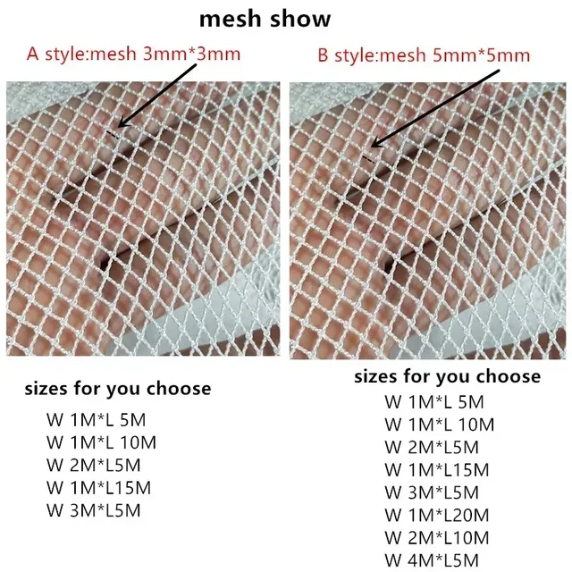 3mm-5mm Mesh Semi-Finished Knotless Nylon Fishing Net Outdoor Fishing Network for Cage Breeding Net Trawl Net Fishing Tool 2