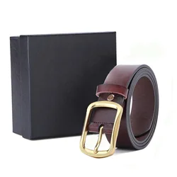 Copper Belt Copper Buckle Men's Pin Buckle Belt Men's Casual All-match Two-layer Leather Pin Buckle Belt Belts for Women Chain