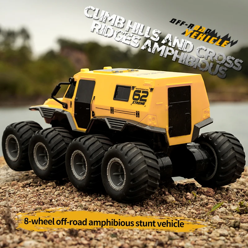 1:12 Maßstab 8wd Amphibious Rc Truck, 2,4g Offroad Wasserdicht Große  Fernbedienung Auto Für Jungen 4-12, All Terrain Rc Autos Spielzeug Für Alle  Jahre Alte Jungen/mädchen, Geschenk Geburtstag Chirstams-gelb