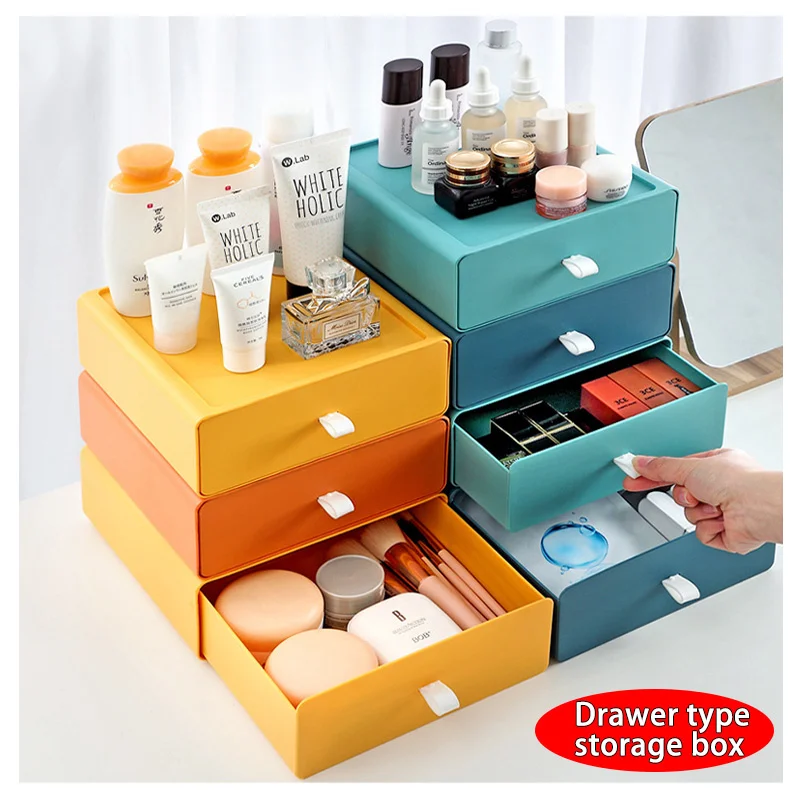 

Home Organizer For Cosmetics Plastic Storage Container Organizador Stationery Desk Key Organizer Storage Box Makeup Organizer
