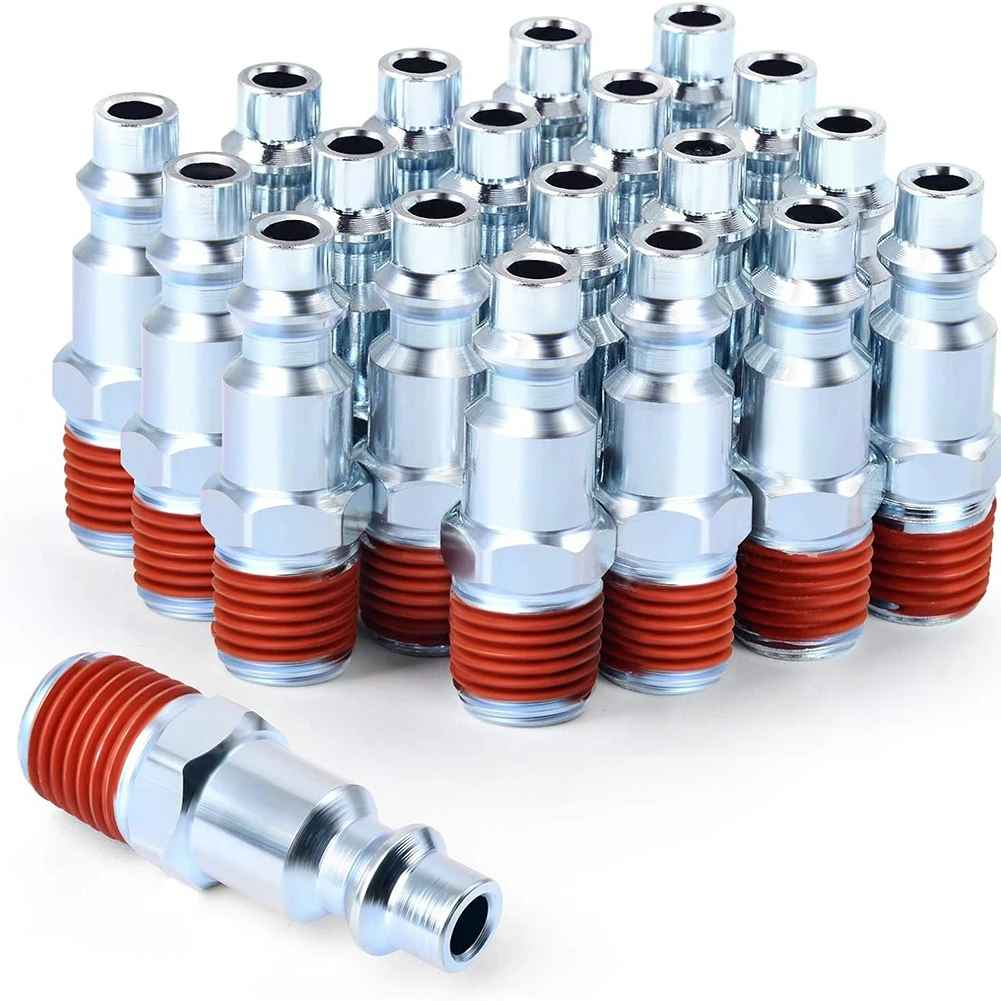1/4 Inch NPT External Thread Pneumatic Quick Coupling Male Connector Air Line Fitting Hose Compressor Release Connectors 5Pcs