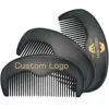 50 Pieces/Lot Customized Logo Beard Comb Black Wooden Comb for Hair Beard Mustach Pocket Size 1