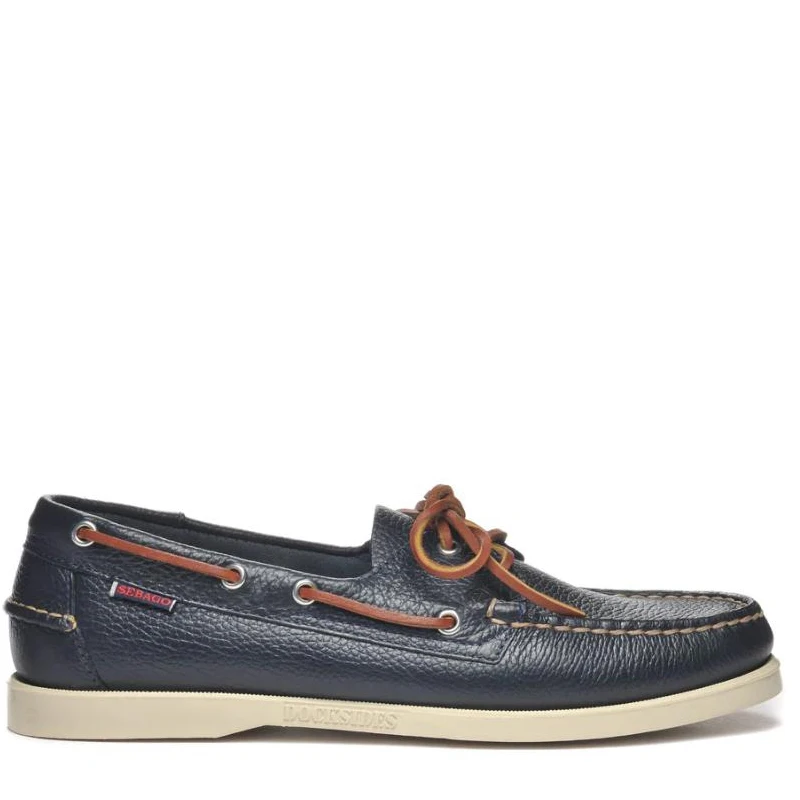 

Men Authentic Sebago Docksides Shoes - Premium Leather Moc Toe Lace Up Boat Shoes E14