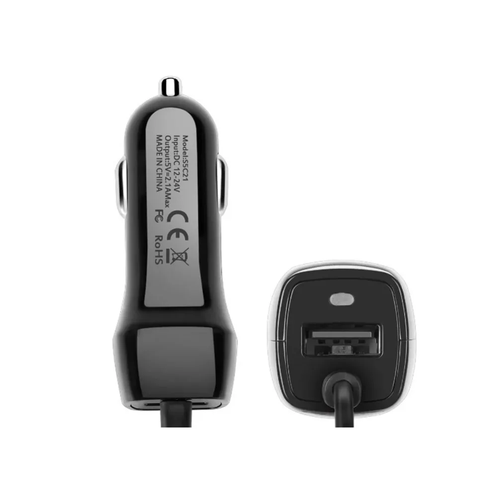 High-Power 48W Fast Charging Spring Cable Car Charger with Universal USB Compatibility