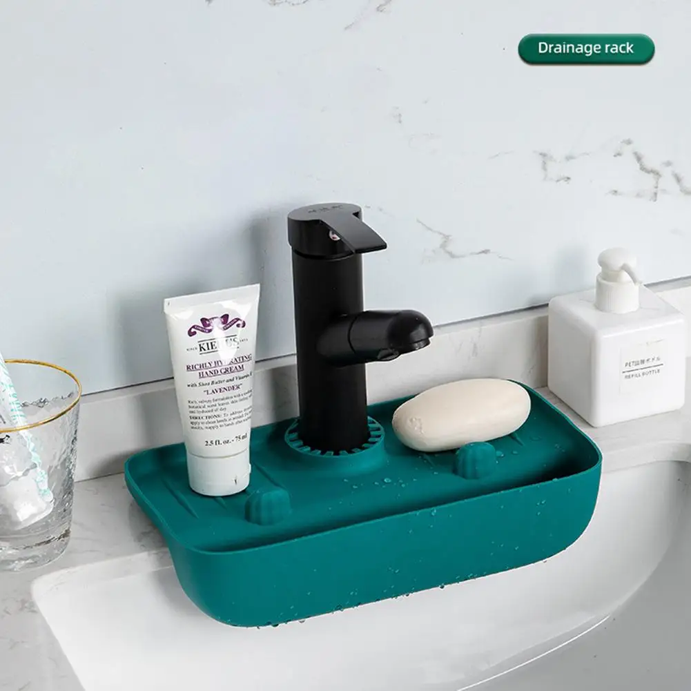 

YOUZI Kitchen Faucet Drain Rack Multi-purpose Anti Non-slip Soap Sponge Wipe Sink Tray Holder Drain Basket