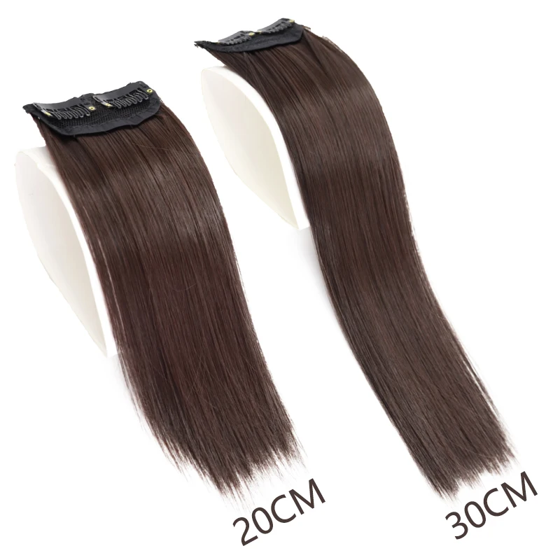 Синтетические накладки для волос AZQUEEN, удлинители с зажимом 20/30 см, невидимые натуральные филировочные, с подушкой для волос