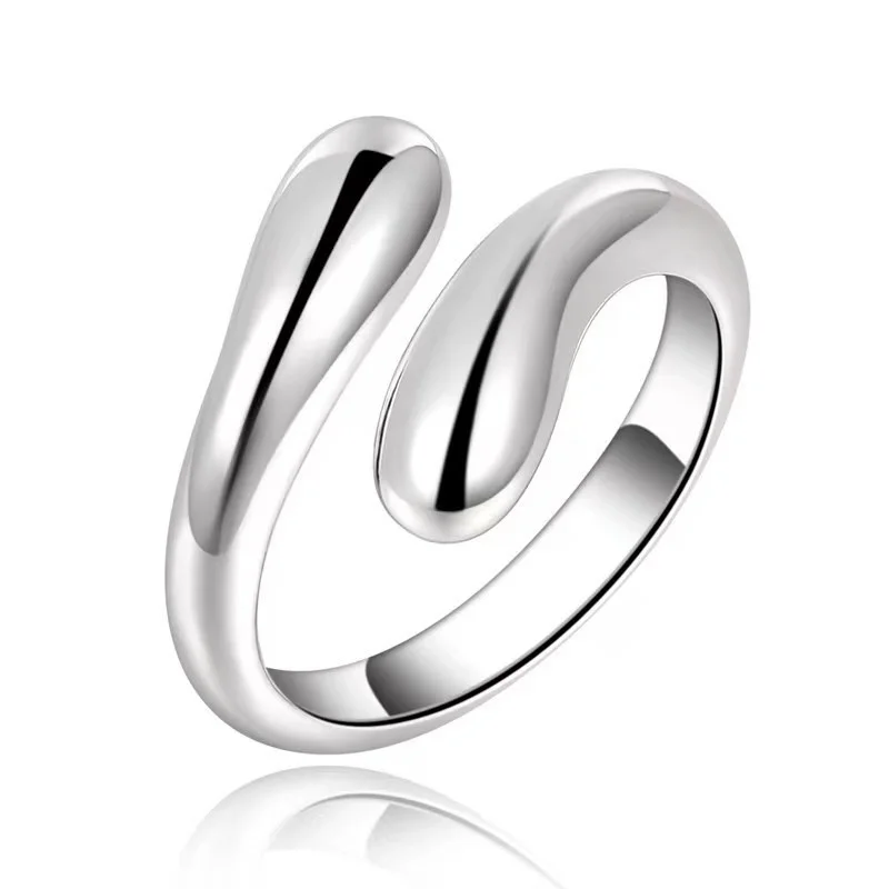 Chunky Adjustable Water Droplet Thumb Statement Ring - Handmade High Polished Jewelry Gift