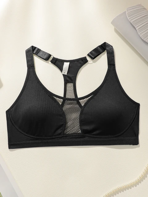 Mesh Fabric Vest-Style Bra Wireless Seamless Underwear for Women Comfortable Breathable Sports Bra Fitness Gym Workout TopYS3565