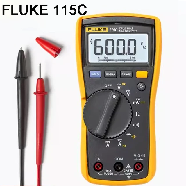 Fluke 115 Compact True-RMS Digital Multimeter /F115C High Precision Digital  Multimeter Measure Voltage, Resistance, Capacitance