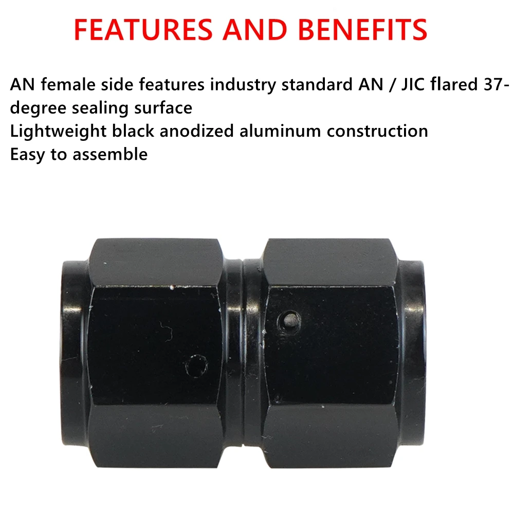 6an Fuel Line AN6 Female To 6AN Female 90 Degree Swivel Coupler Fitting Adapter Union Aluminium Anodized Black 6an Fittings - Foto 4