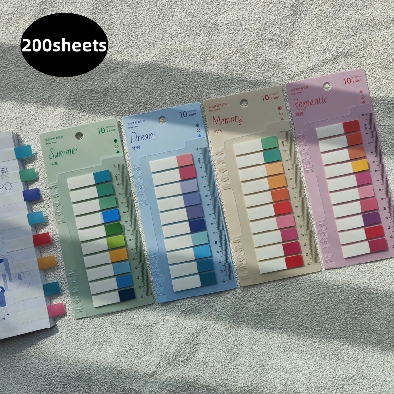 Morandi Color Index Memo Pad with Loose-Leaf Sticky Notes and Page Flags