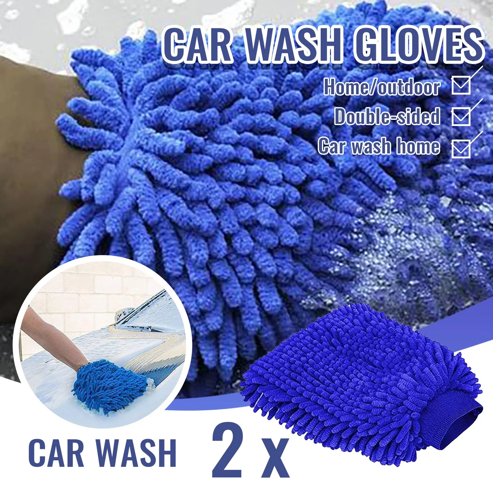 

Двусторонний уход за автомобилем, чистящее средство, полотенце, варежка, автомобильные аксессуары, моющиеся перчатки для мытья автомобиля из микрофибры 2024