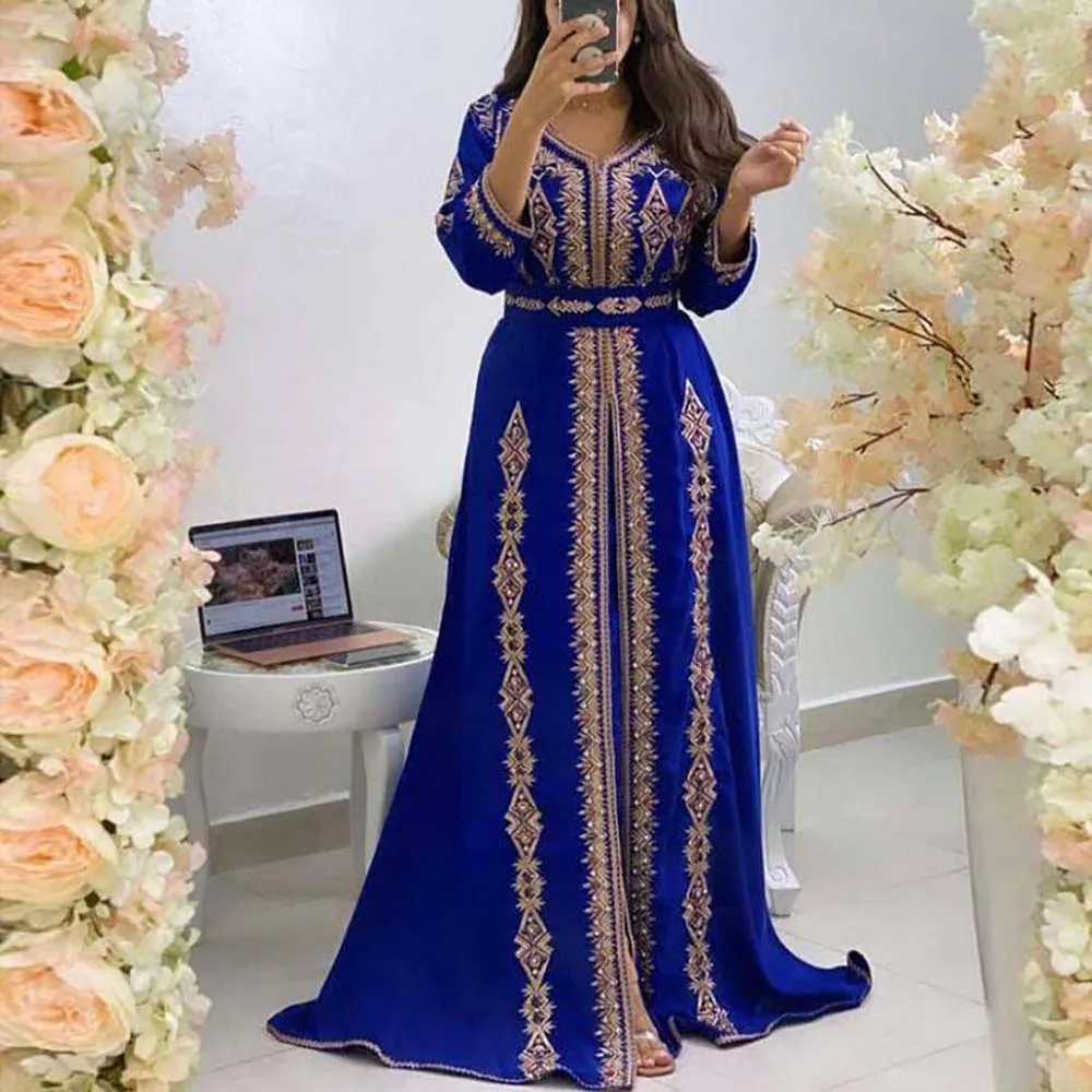 

2024 Fashion Muslim Dress Turkey Abaya Dubai Islam Kaftan Moroccan Caftan Maldivian Prayer Luxury Women Party Prom Long Dresses