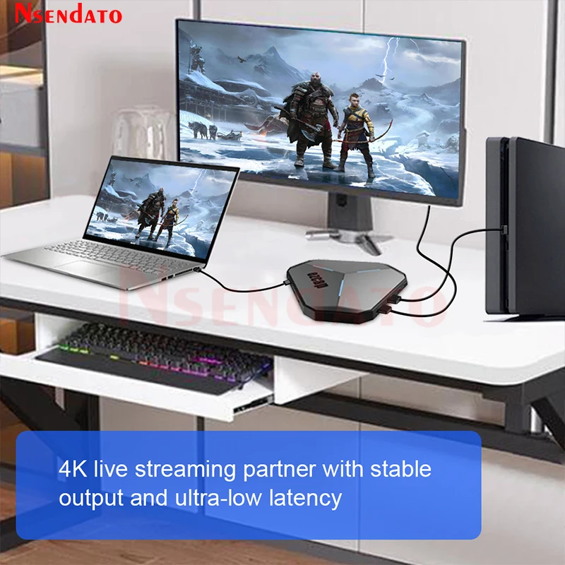 Ezcap368 GameDock Extreme Duo 4K p60 HDMI DP USB3.2 Video Audio Game Capture Grabber Card For VRR Pass-Through for PC Xbox PS5