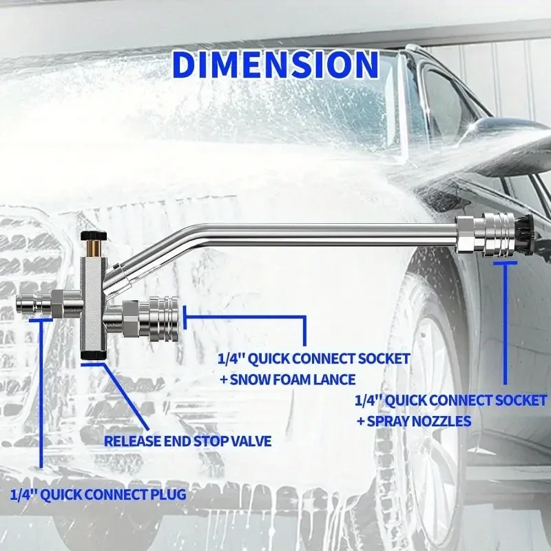 압력 세척기 이중 기능 완드 1/4인치 퀵 커넥트 스노우 폼 캐논 비누건 자동차 세척 액세서리