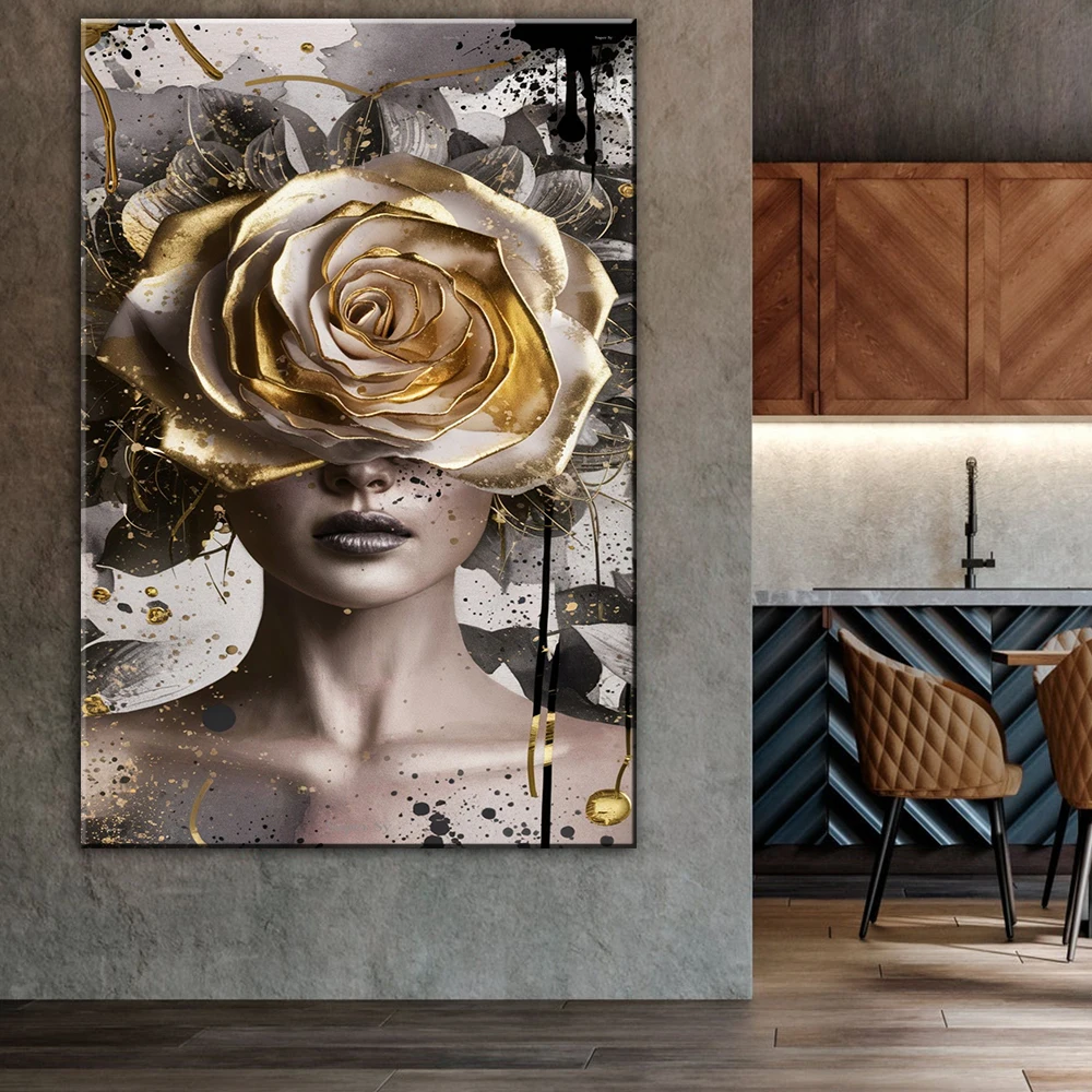 Gold Foil Woman Canvas Art 4