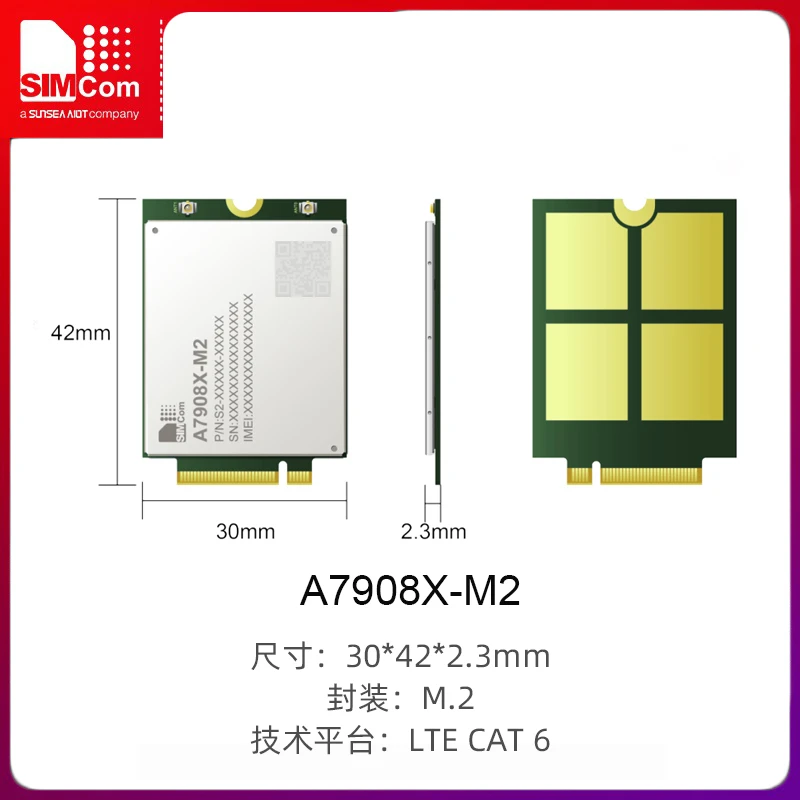 Simcom A7908E-M2 High Speed CAT6 Communication Module CA Carrier Aggregation