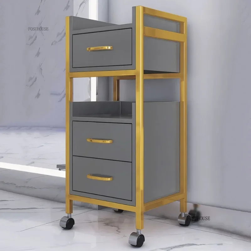 Special Salon Trolleys Cabinet Hair Salon Commercial Furniture Barber Shop Multi-functional Storage Tool Cart with Drawer j