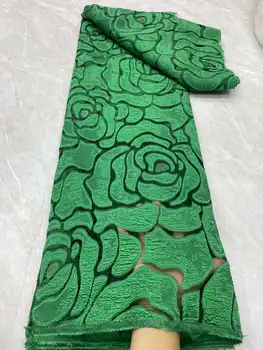 White Brocade Lace Fabric 2025 High Quality Jacquard Organza Fabric African Damask Lace Fabric 5yards Evening Dresses for Women 1