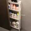 Kitchen Storage Trolley Home Space Saving Narrow Rack Behind Bathroom Door Hollow Out Seam Shelf Toilet Gap Floor Small Carts 3