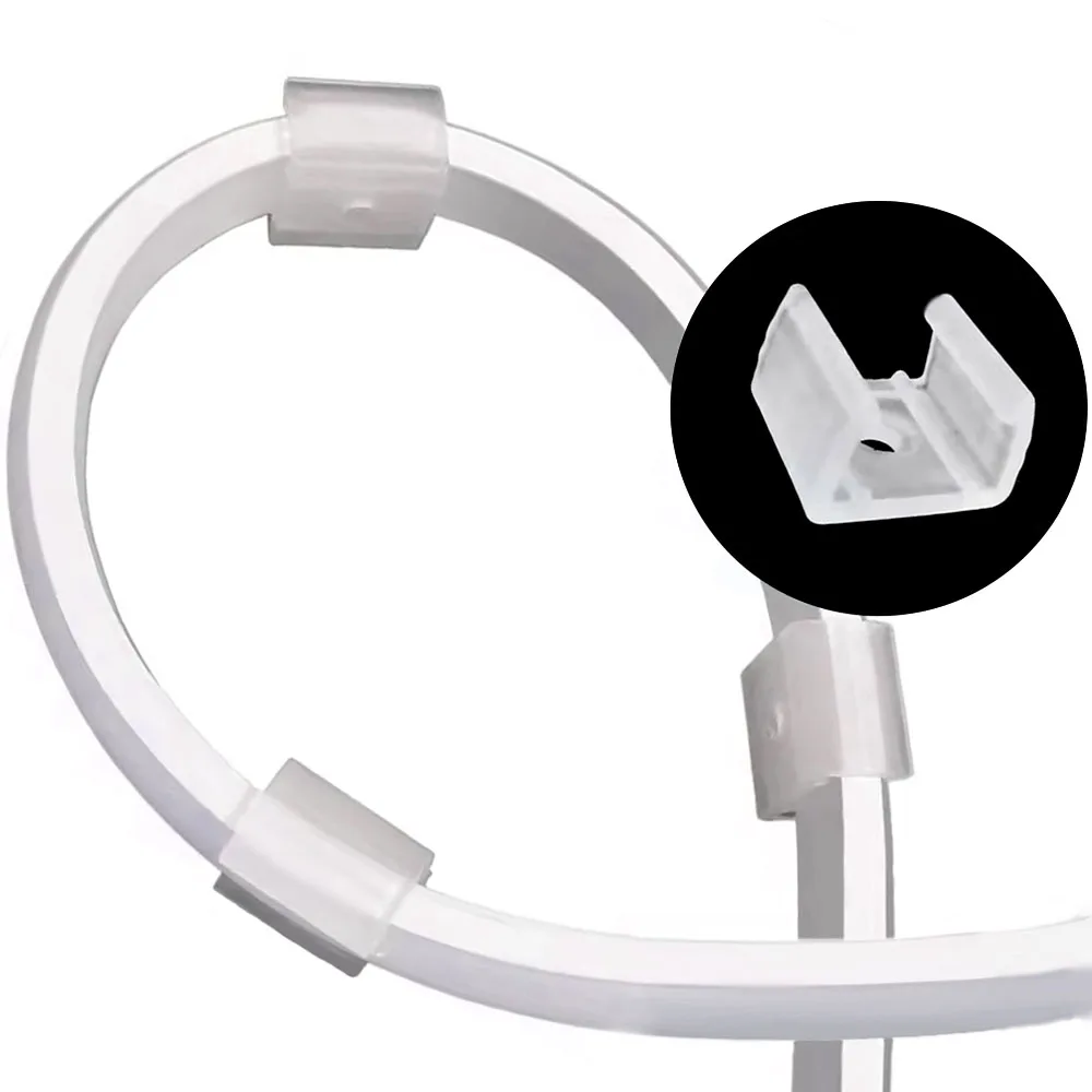 LED Strip Light Fastener Clips LED Strip Clip Plastic Accessories 6mm 8mm 10mm 12mm Flexible Mounting Fixer for Fixing
