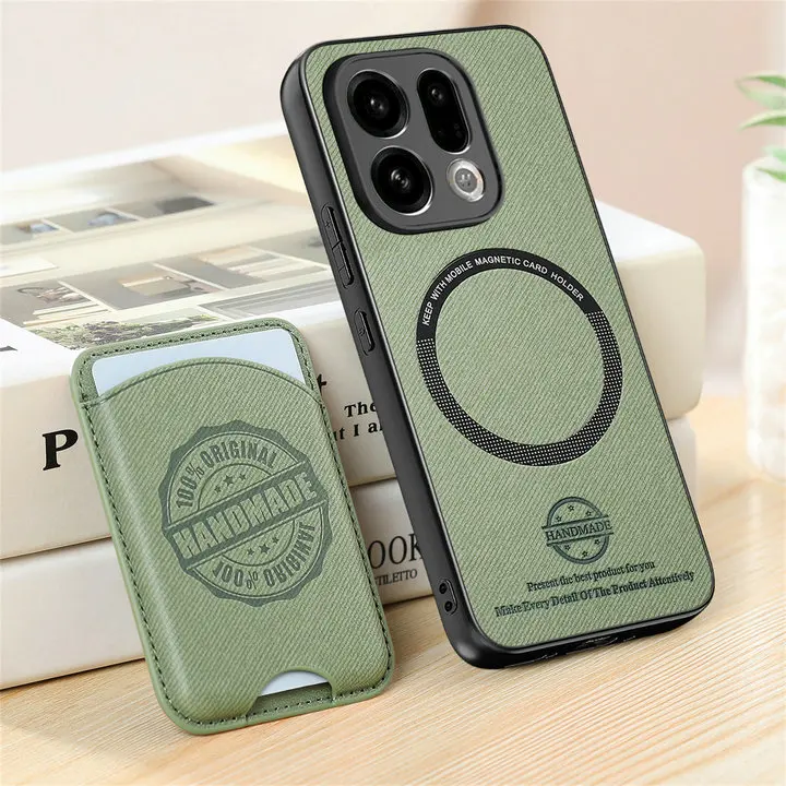 Detachable Leather Card Case with Magnetic Back Cover