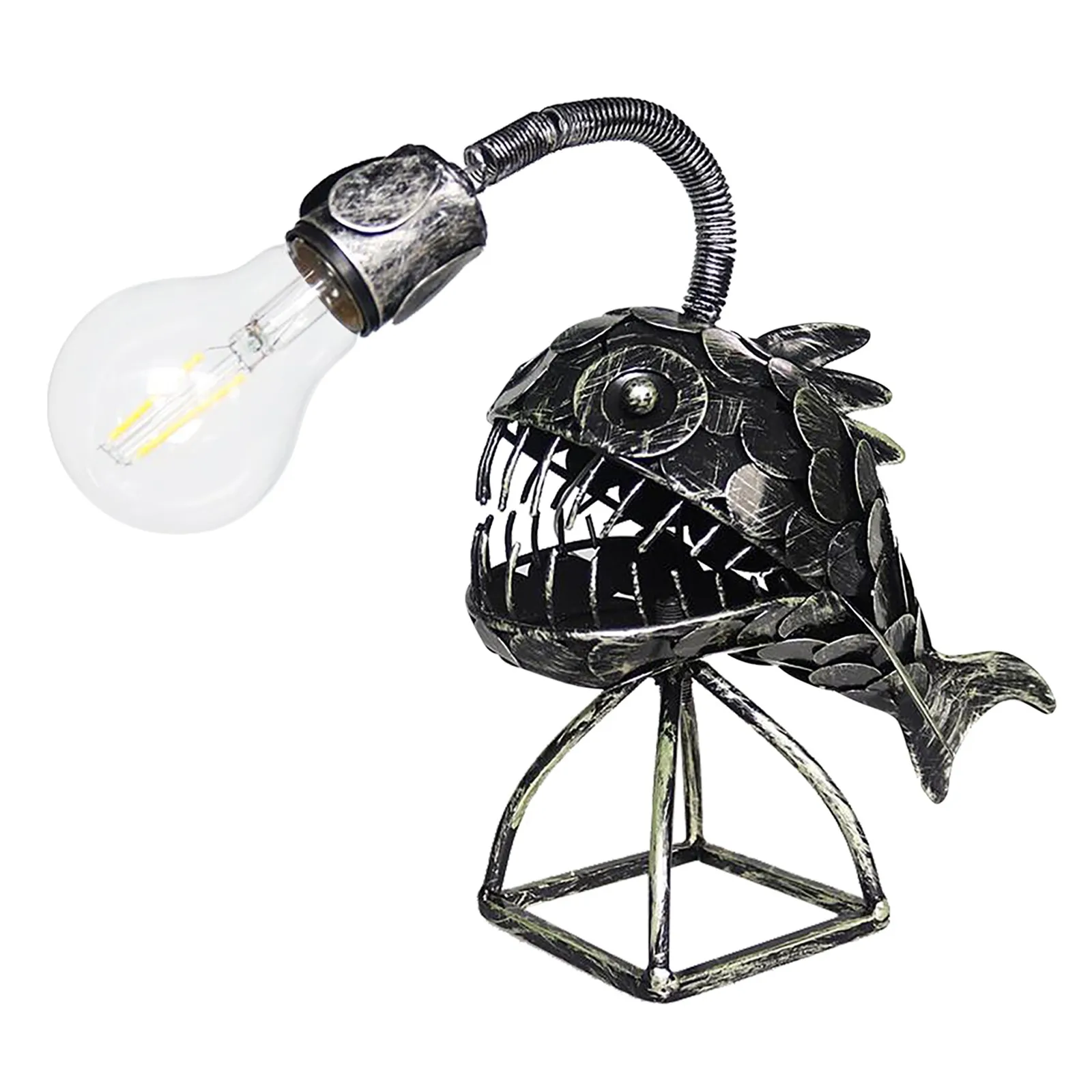 

Shark Lamp Iron Table Lamp Creative Desk Light Usb Metal Lantern Table Decoration Unique Home Decoration Housewarming Gift