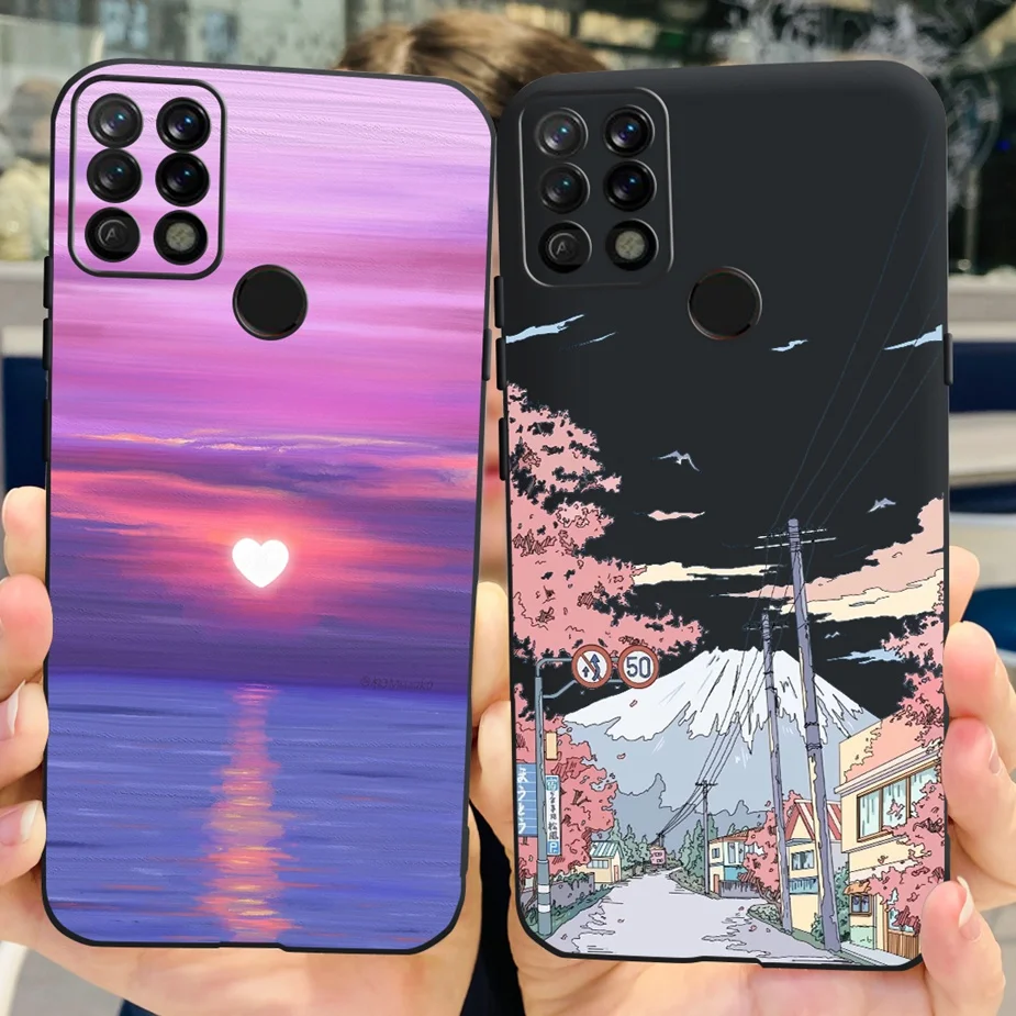Colorful Matte Silicone Phone Case with Bumper Protection - 6.8'' Back Cover