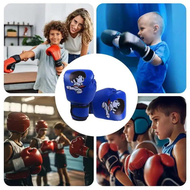 Kids Punching Gloves Cute PU Leather Sparring Gloves Sparring Gear For Kids Home Gym Training Device For Muay Thai MMA