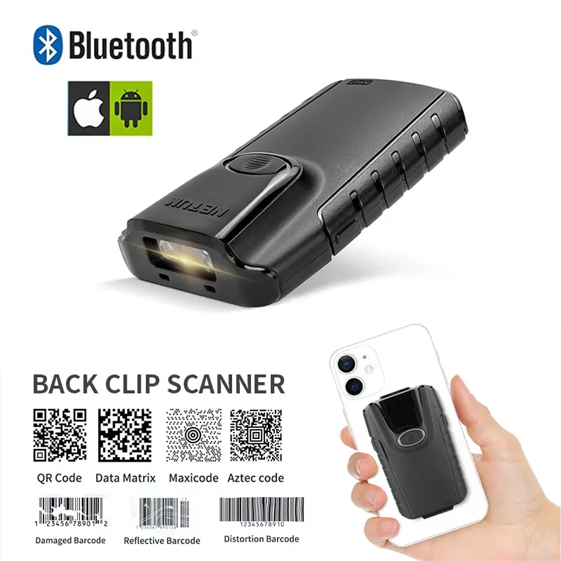 NETUM E800 Bluetooth Wireless Barcode Scanner AND NT L5 Wired 2D QR Bar