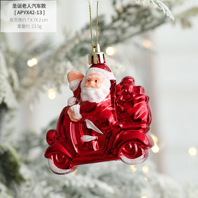 8PCS Noël Ornements Bricolage Noël Cadeau Père Noël Bonhomme De Neige Arbre Pendentif Poupée Accrocher Décorations Pour Maison Noel Chambre Voiture Sapin De Noël (Style-1