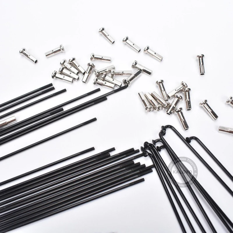 20Pcs Bicycle Steel Spokes 13G Dia = 2.2m Black Bicycle Spokes With Nipples 90-220mm Bike Parts