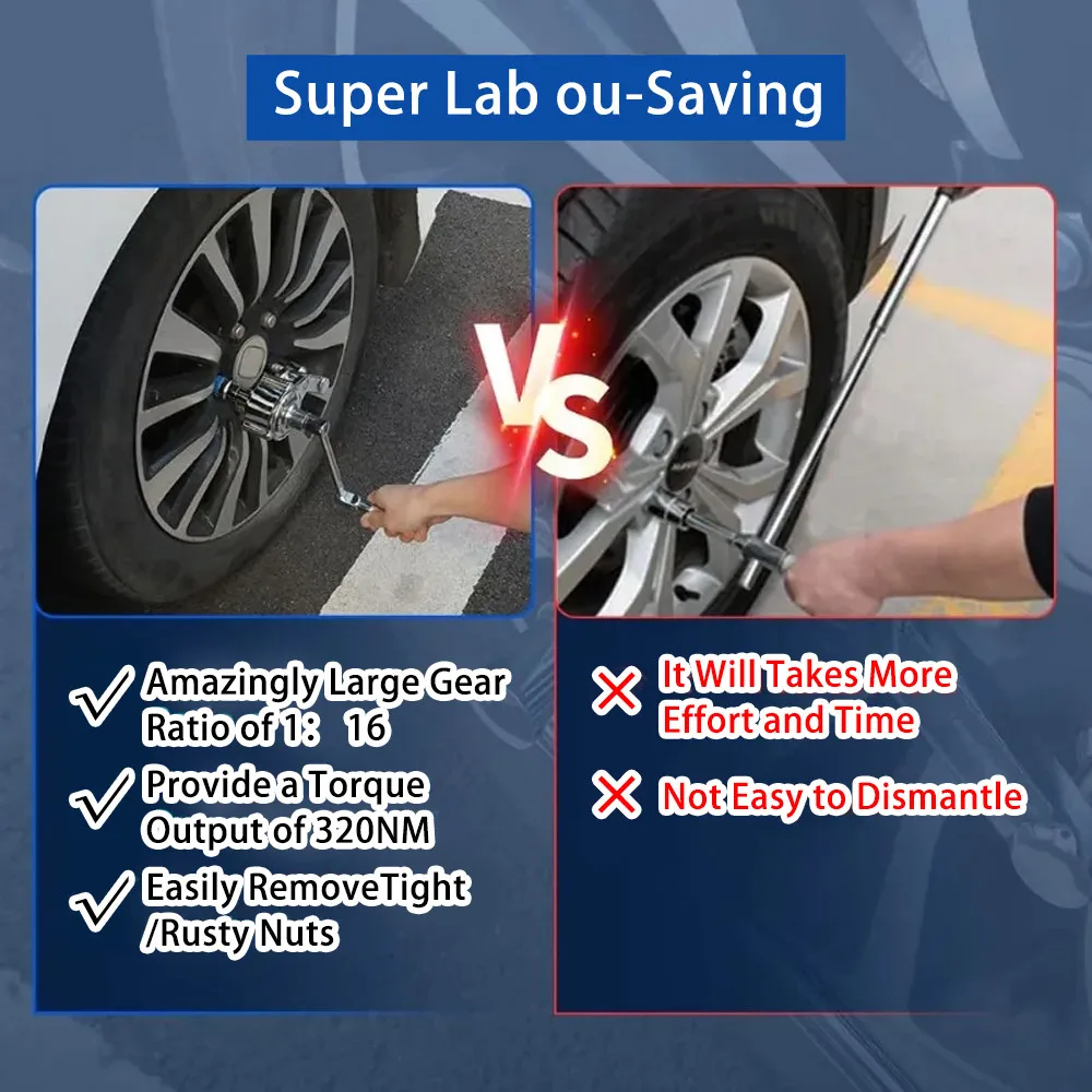 مفتاح ربط عزم دوران مضاعف مقاسات 17، 19، و 21 ملم...