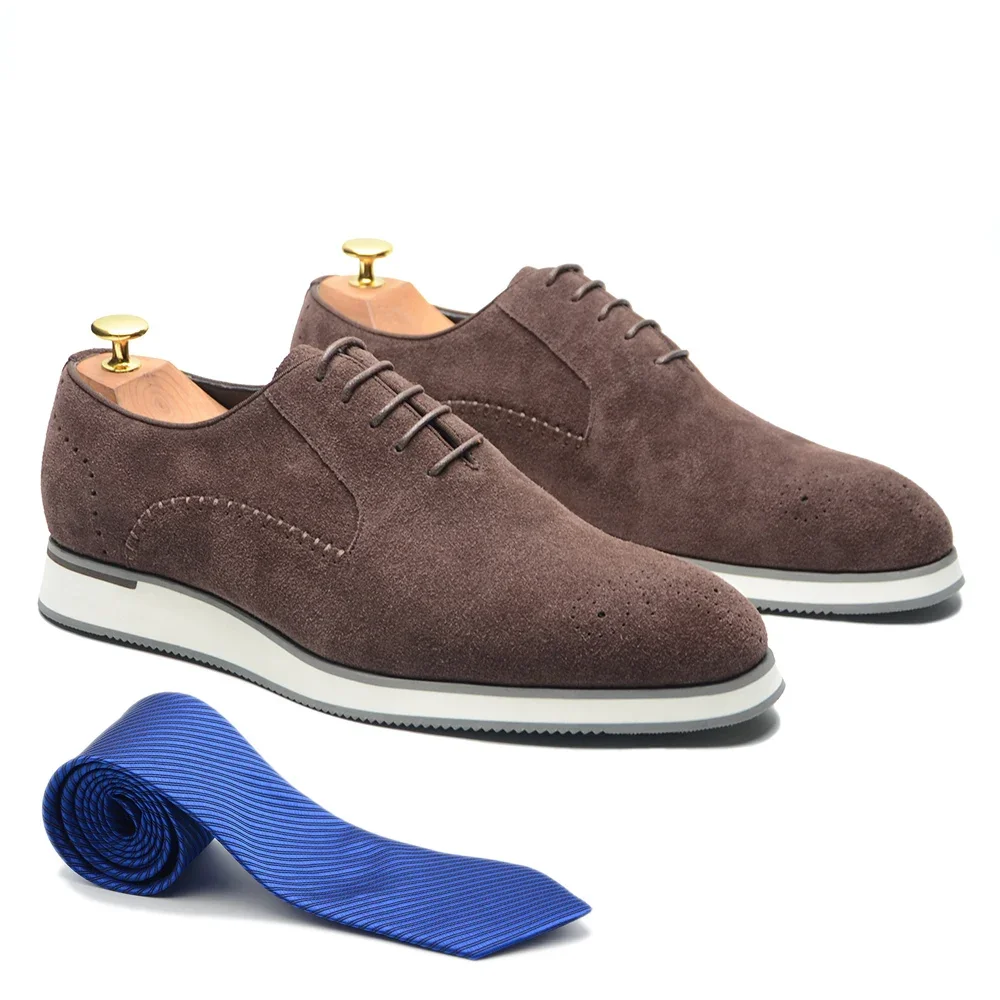 Classic Mens Cow Suede Leather Oxford Sneaker Lace-up Business Office Casual Footwear Autumn Winter Men Shoes Male Flats mens shoes