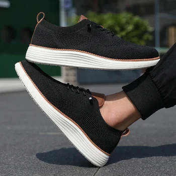 أحذية نسائية كاجوال بسيطة وعصرية شبكية محبوكة بأربطة مقاس كبير مريحة ورائعة في الصيف أحذية رياضية نسائية خارجية 5