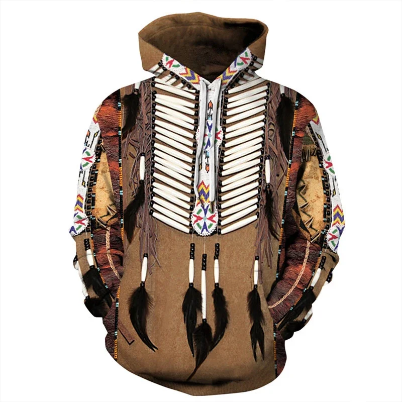 Men's Hoodie Casual Fashion Indian Bohemian Men's Hoodie Loose 3D Printed Harajuku y2k Men's Sweatshirt Streetwear Menswear