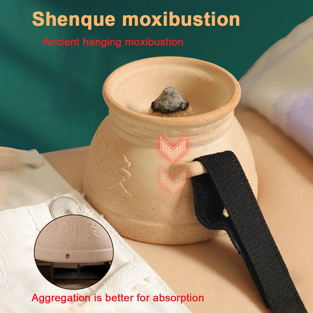 Moxa Therapy Warm Massager Purple sand moxibustion jar Aita burner warm point meridian massage hot compress therapy Muscle Relax