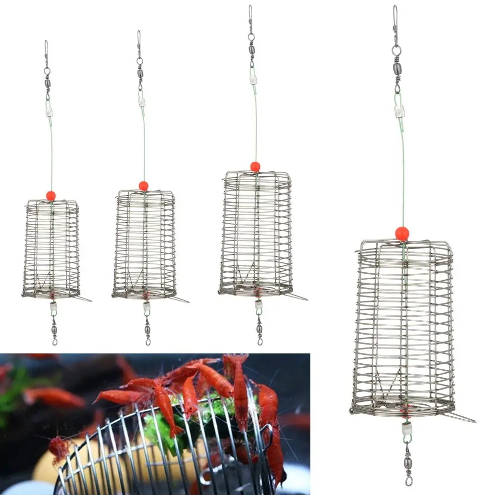 Stainless Steel Trap Basket Shrimp Catch Holder Fishing Lure Trap