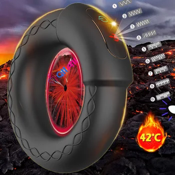 Heating Cock Penis Vibrating Ring for Man Cockrings Male Delay Ejaculation Massager Long Lasting Erection Sex Toy Vibrator Heating Cock Penis Vibrating Ring for Man Cockrings Male Delay Ejaculation Massager Long Lasting Erection Sex