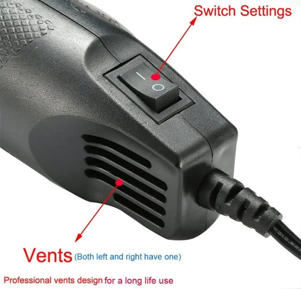 300W Electrical Mini Heat Gun Handheld Hot Air Gun with 600PCS Heat Shrink Butt for DIY Craft Embossing Shrink Wrapping PVC 4