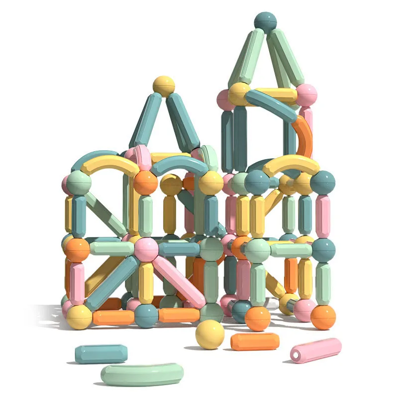 AUAUY 144 Pièces Bâtons Magnétiques – Blocs De Construction 3D, Jouet STEM éducatif Pour Enfants Et Adultes, Cadeau Créatif